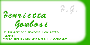 henrietta gombosi business card